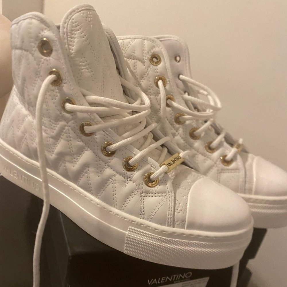 White High Top Valentino Sneakers - Women Size 8.5